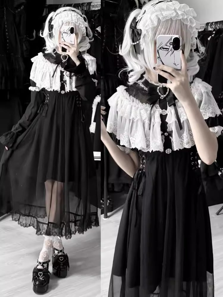 レース重ね地雷系ワンピース【升中味】