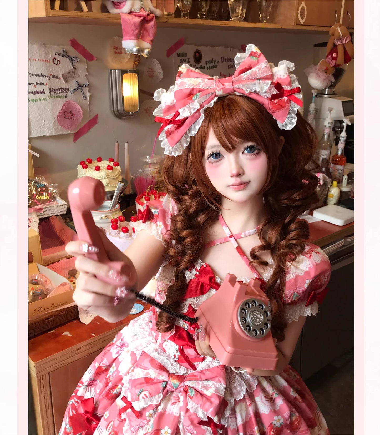 【受注予約~3/30】イチゴと花束 フルセット【Antique Doll】