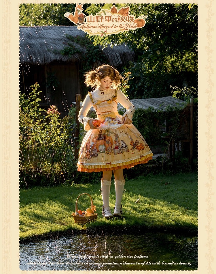 【受注予約~10/2】Autumn Harvest in the Hill ジャンパースカート【花与珍珠匣】