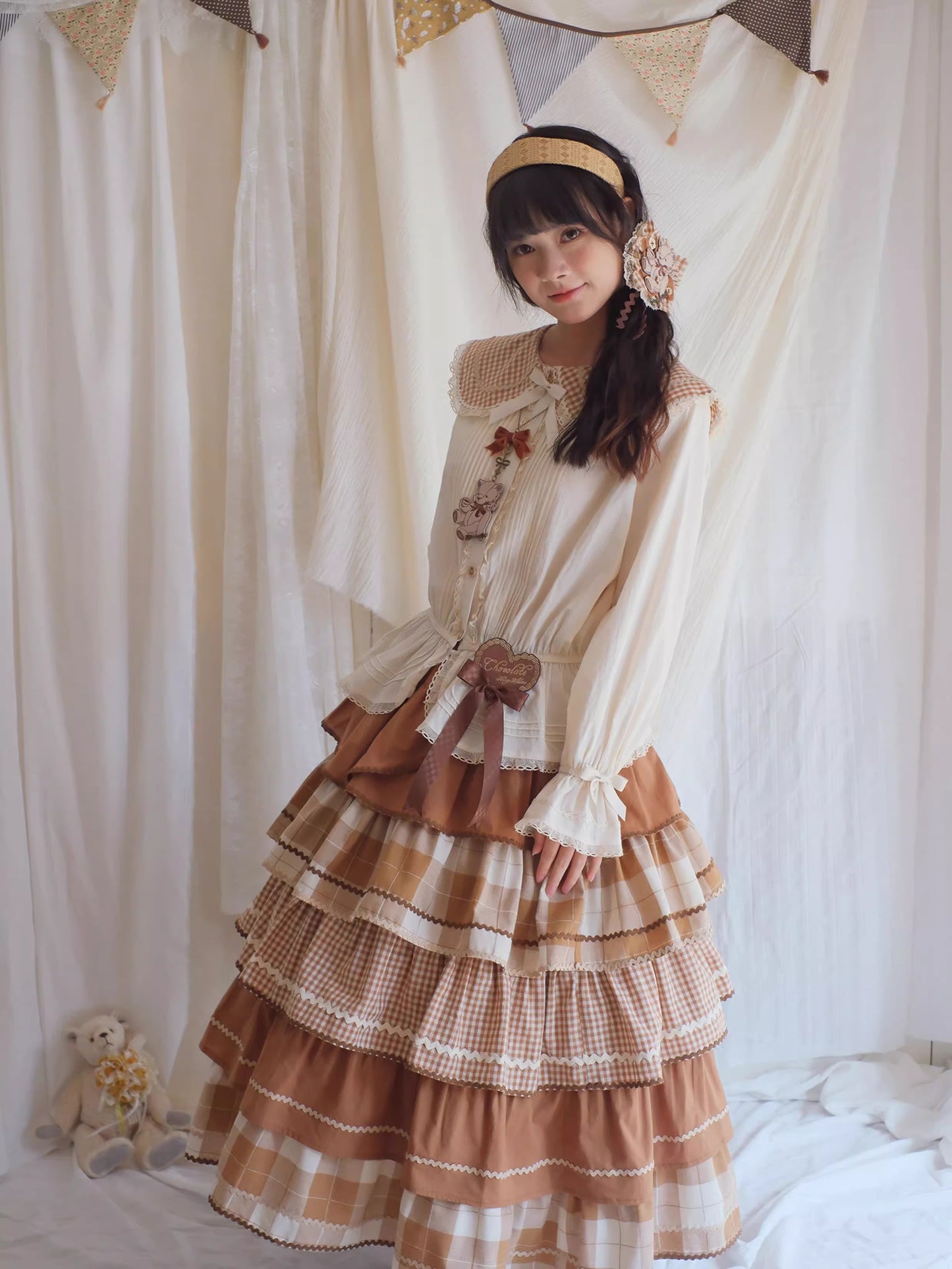 【受注予約~11/10】Bear Cake ワンピース・ブラウス【Stamp Albums】