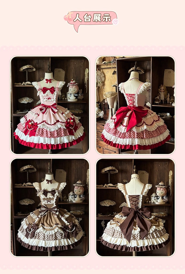 【受注予約~12/14】ベリーショートケーキ ジャンパースカート【櫻姫】