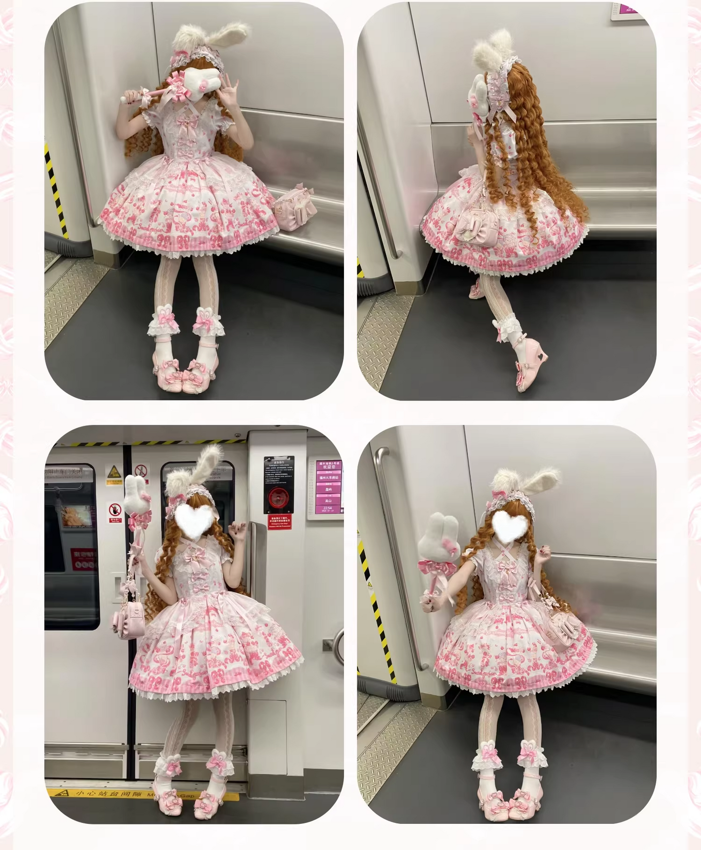 【受注予約~3/25】Cherry Parfait ワンピース・ジャンパースカート【芝士咩咩】