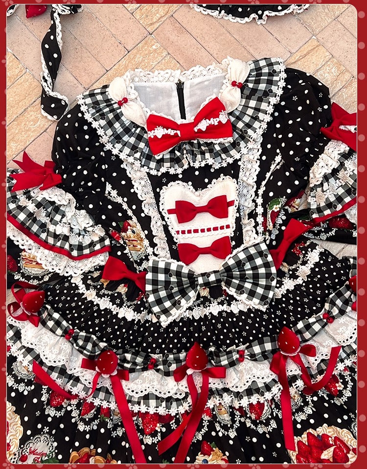 【受注予約~11/18】Strawberry Cake Illustration ワンピース(タイプ3)【花与珍珠匣】