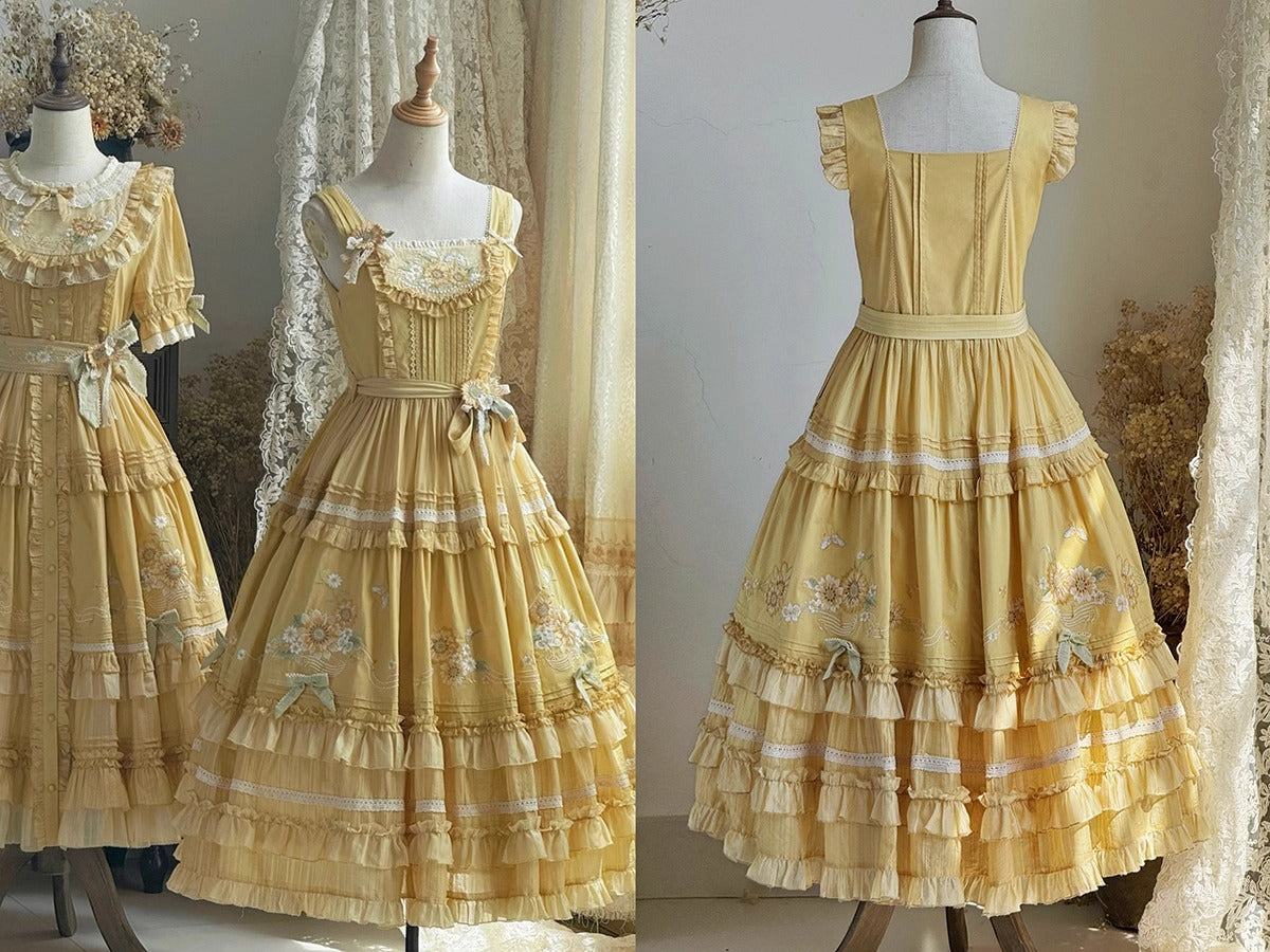 [Pre-orders available until September 23rd] Moonlit Sunflower Dress/Jumper Skirt [Moonlight Amber]