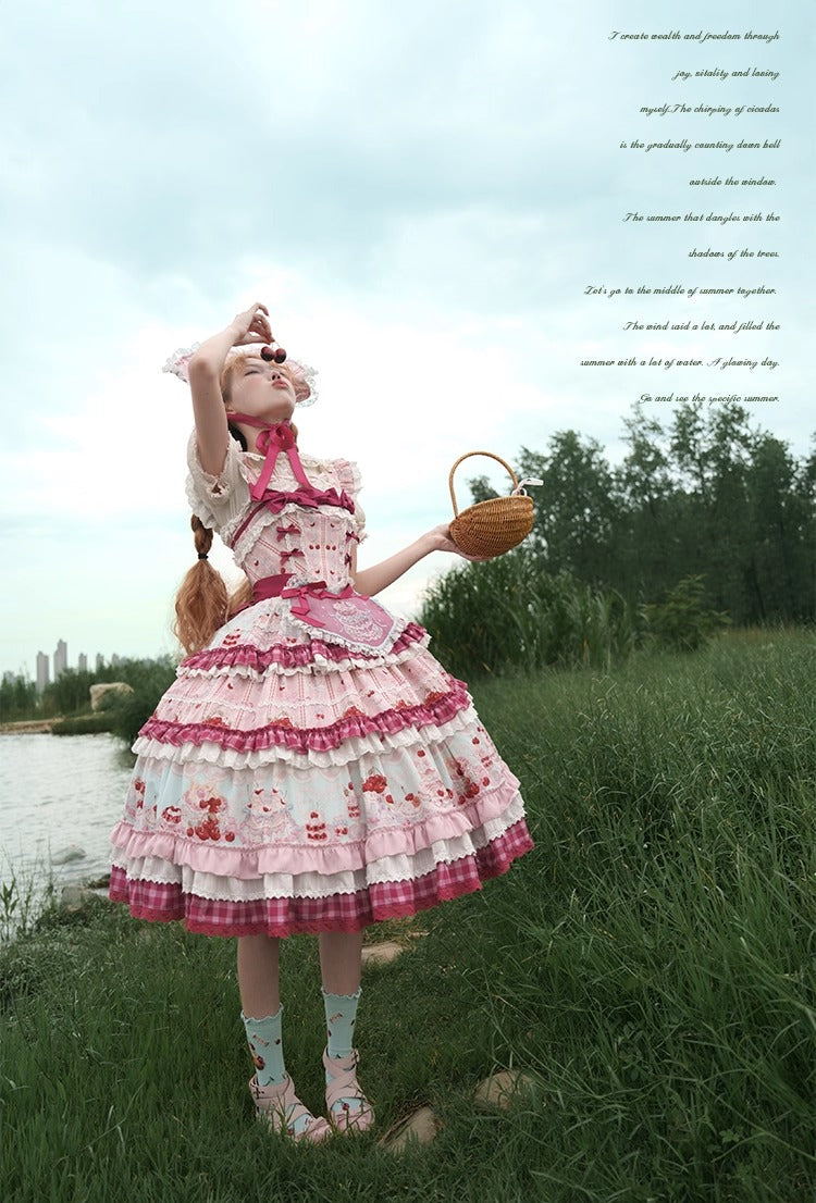 【受注予約~10/28】Cherry Cake ジャンパースカート【草莓空想曲】