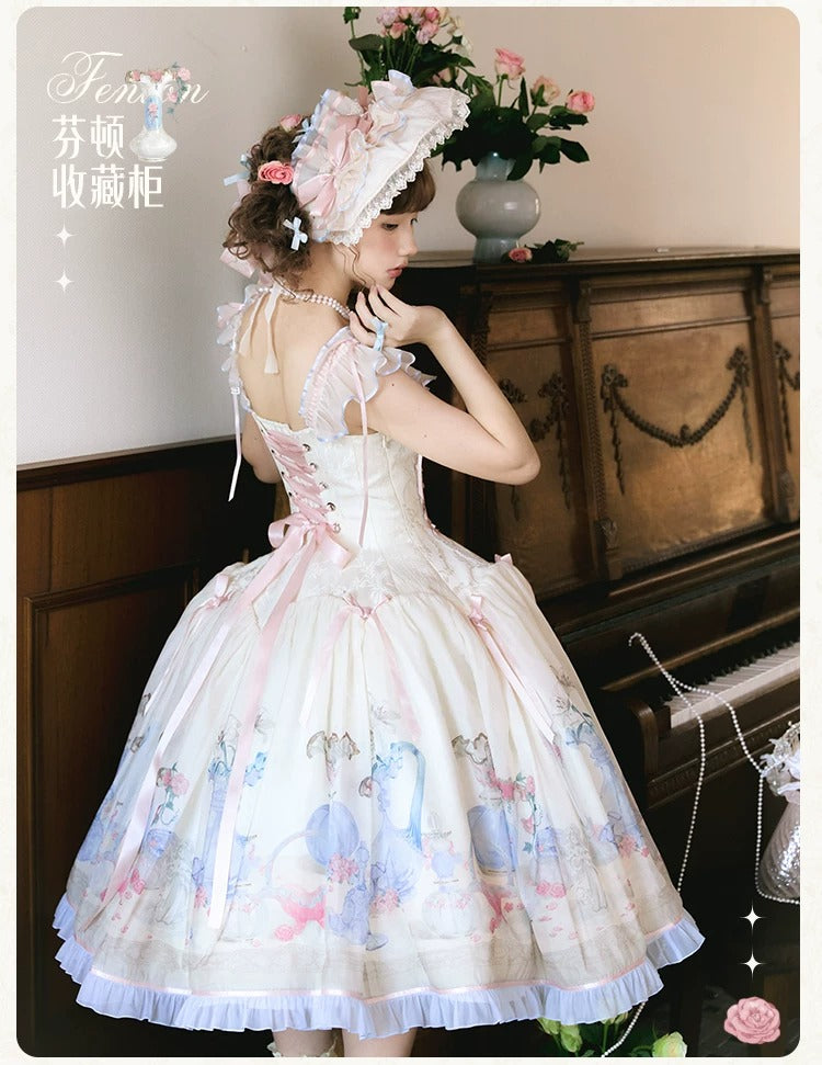 【受注予約~4/29】Fenton Curio Cabinet ワンピース・ジャンパースカート・エプロン【花与珍珠匣】