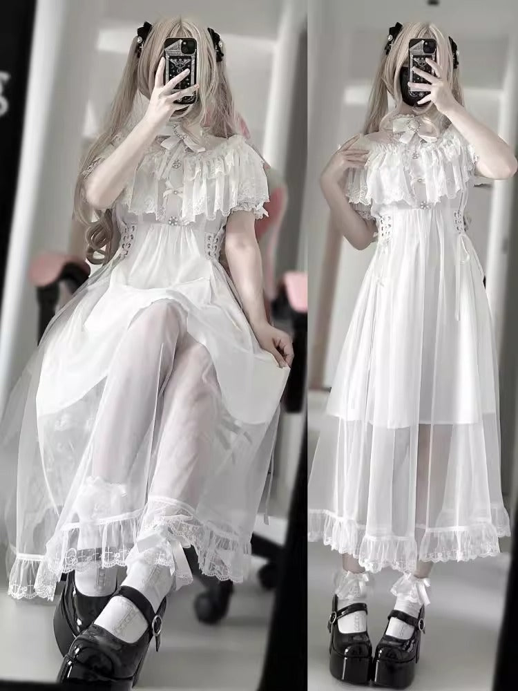 レース重ね地雷系ワンピース【升中味】