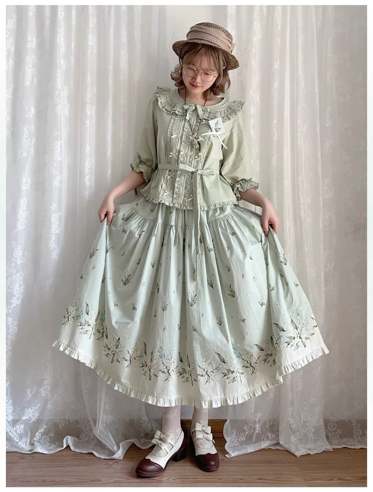 【受注予約~4/19】霧の鈴蘭 スカート【Spring Flower Language】