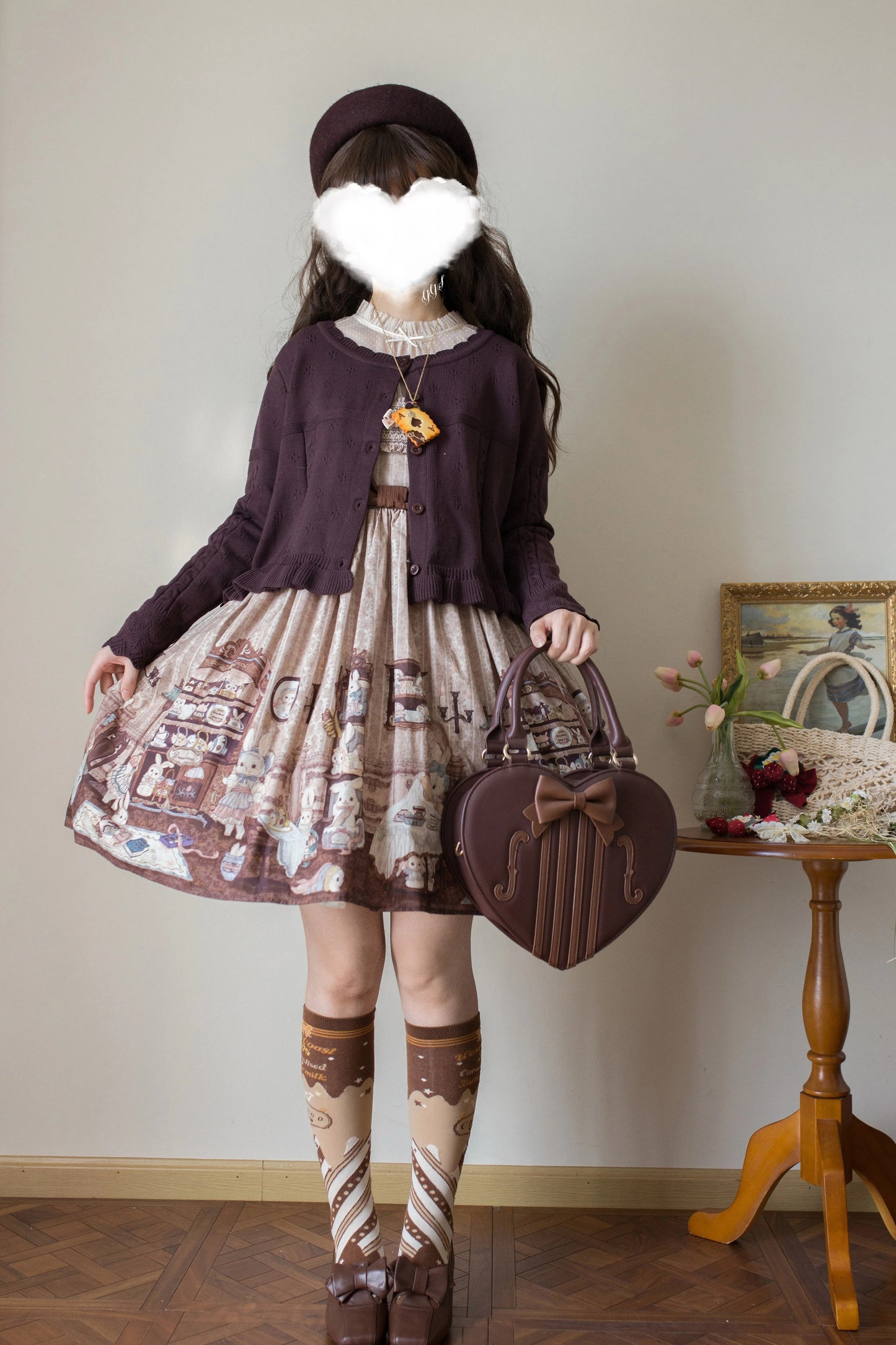 ラウンドネックニットトップス【MIST】