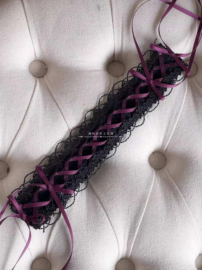 リボンテールヘッドドレス(ブラック)【妹抖手作工作屋】