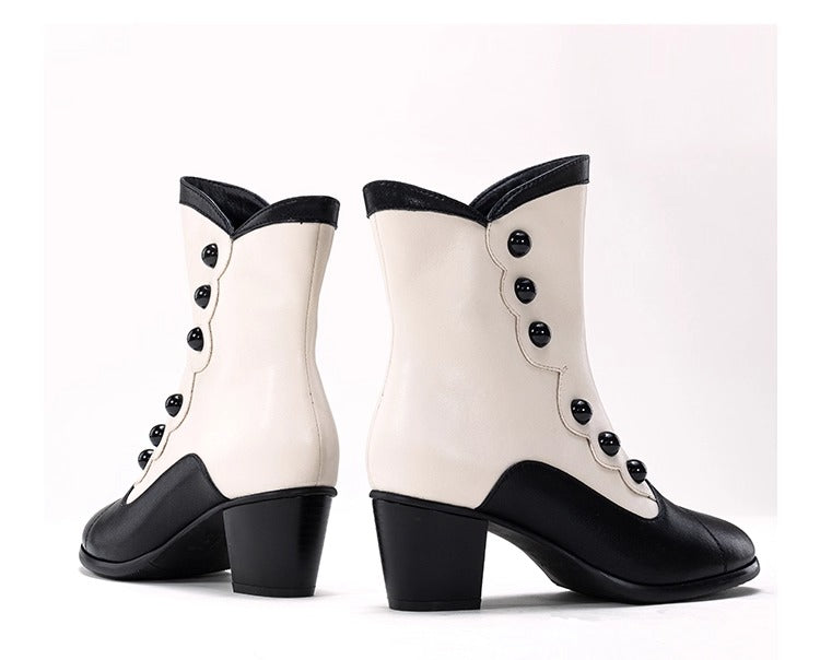 フランスアンティーク子供用ガール用ホワイトボタンブーツ Victory ボタンブーツ(ショート)【Iris Corolla】 – Epetice