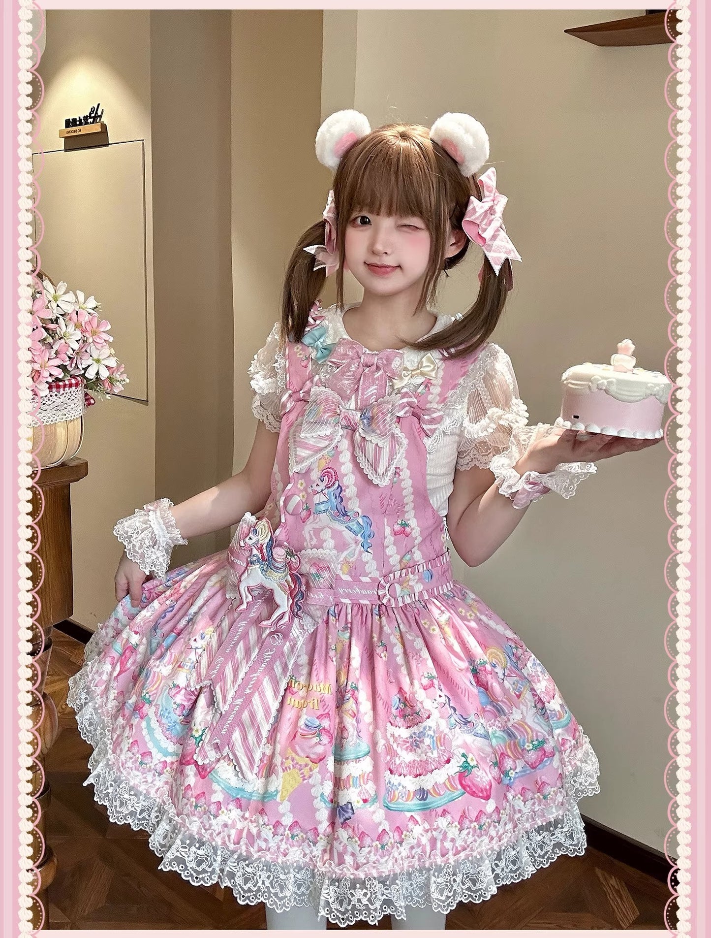 【受注予約~4/27】Pastel Macarons ブラウス【双生小熊】