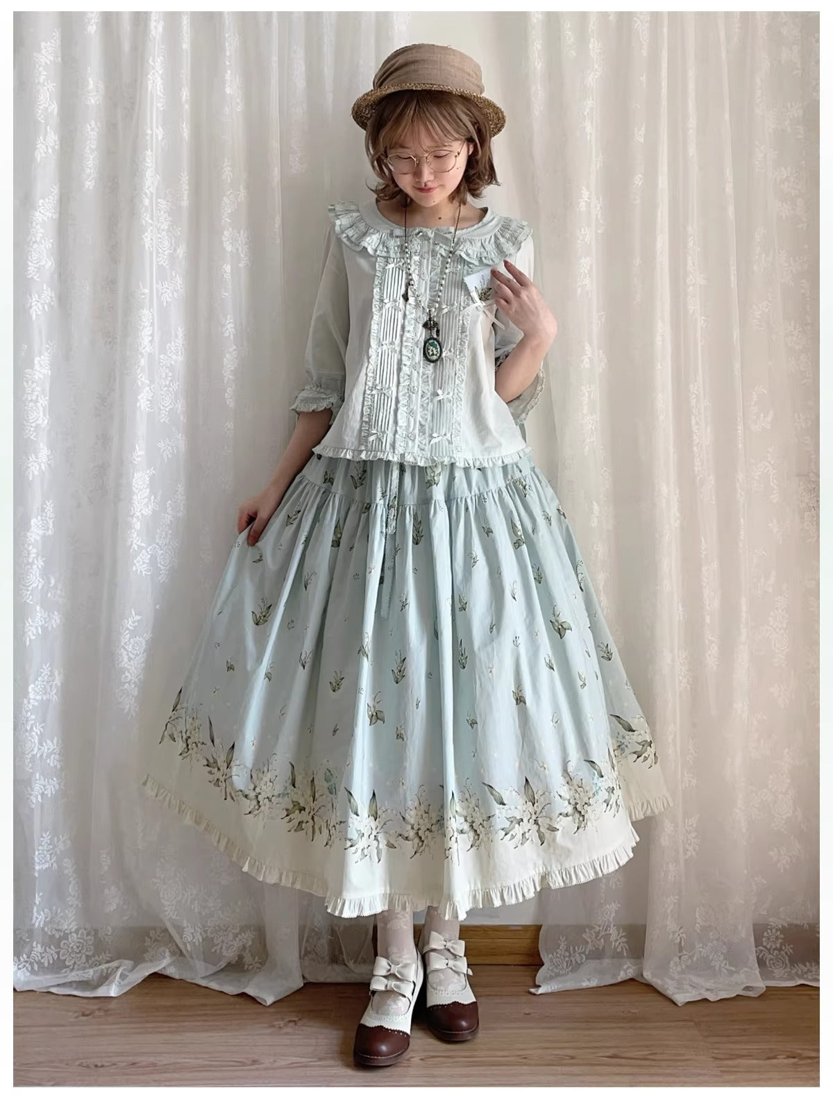 【受注予約~4/19】霧の鈴蘭 スカート【Spring Flower Language】
