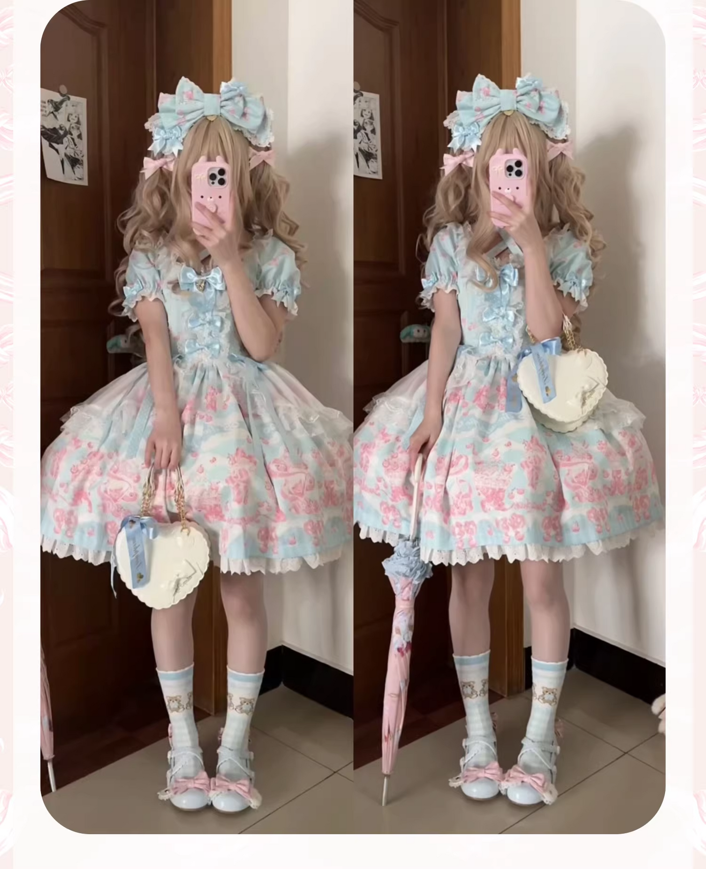 【受注予約~3/25】Cherry Parfait ワンピース・ジャンパースカート【芝士咩咩】