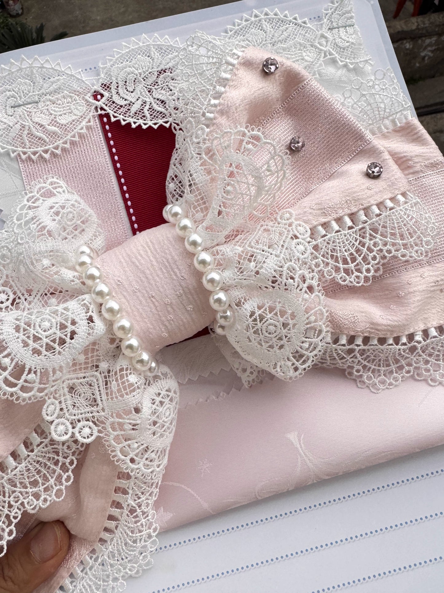 ヴェール付きリボンピン【妹抖手作工作屋】