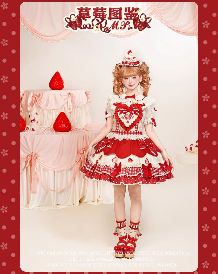 【受注予約~11/18】Strawberry Cake Illustration スカート【花与珍珠匣】