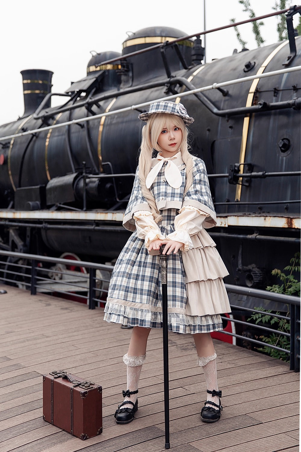 Morning Tune ケープ付きジャンパースカート【Infanta】