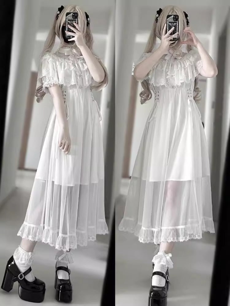 レース重ね地雷系ワンピース【升中味】