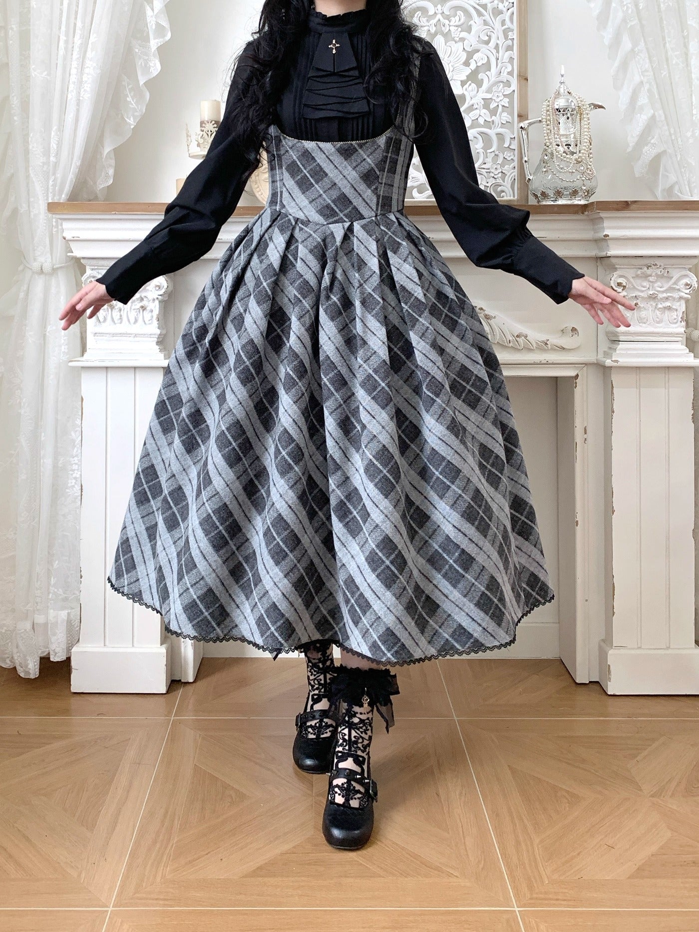 【受注予約~10/28】Bright Moon ジャンパースカート(チェック)【Little Dipper】