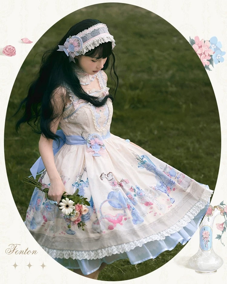 【受注予約~4/29】Fenton Curio Cabinet ワンピース・ジャンパースカート・エプロン【花与珍珠匣】