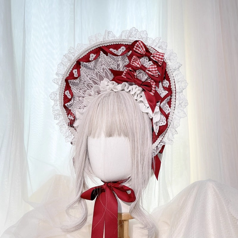 レースデコレーション ハーフボンネット【妹抖手作工作屋】