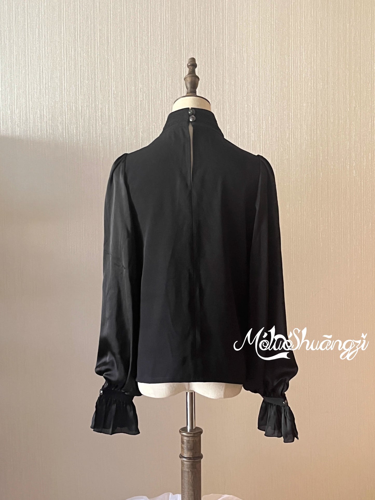 【受注予約~9/10】夕暮れの図書室 ブラウス(リボン付き)【摩罗双子】