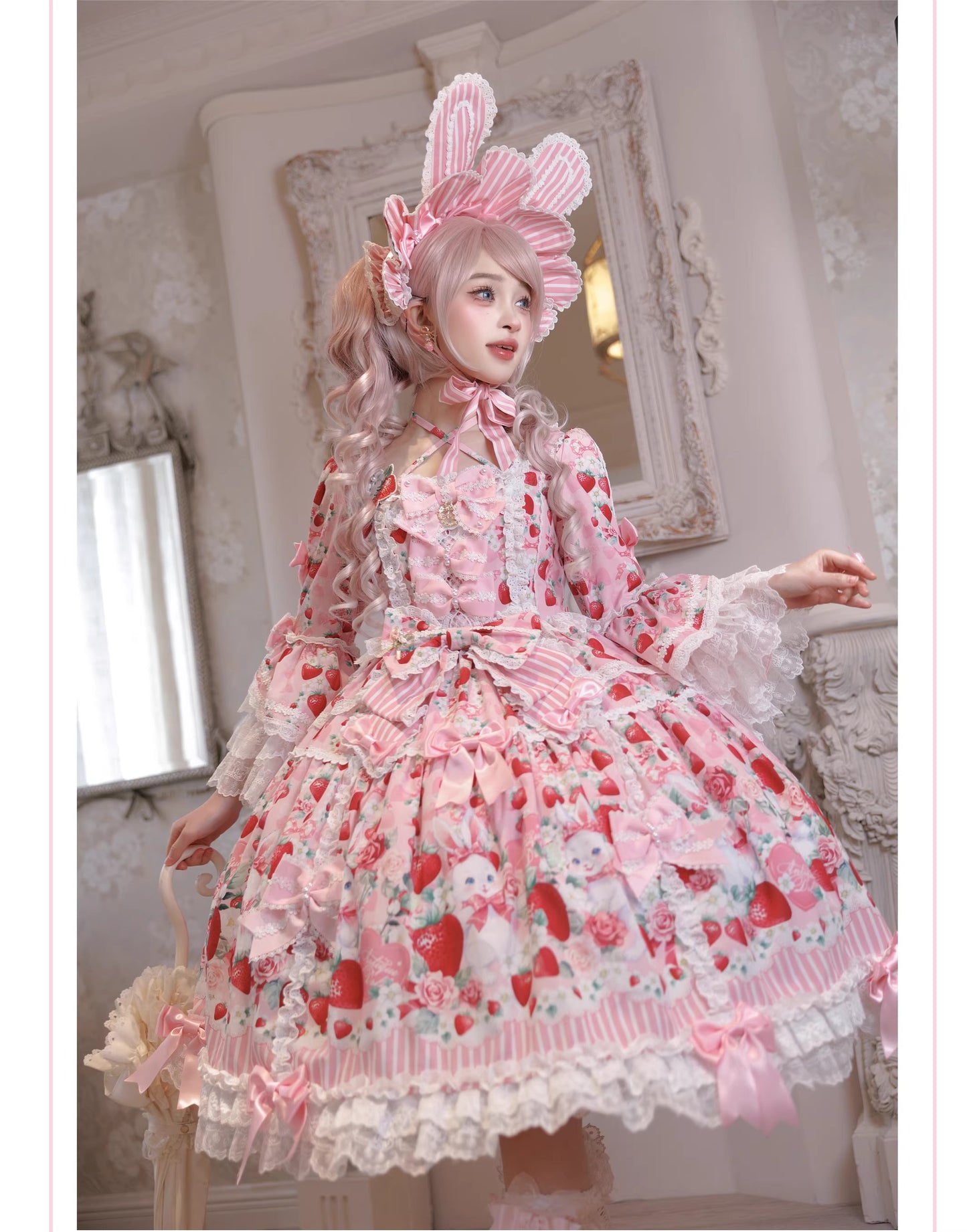【受注予約~4/29】Strawberry Rabbit アクセサリー【Antique Doll】