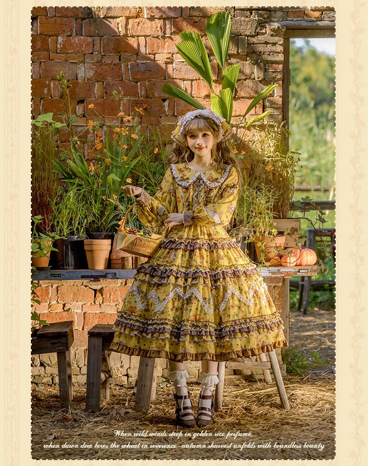 [Pre-orders open until October 2nd] Autumn Harvest in the Hill One-Piece Dress [Flowers and Pearl Box]