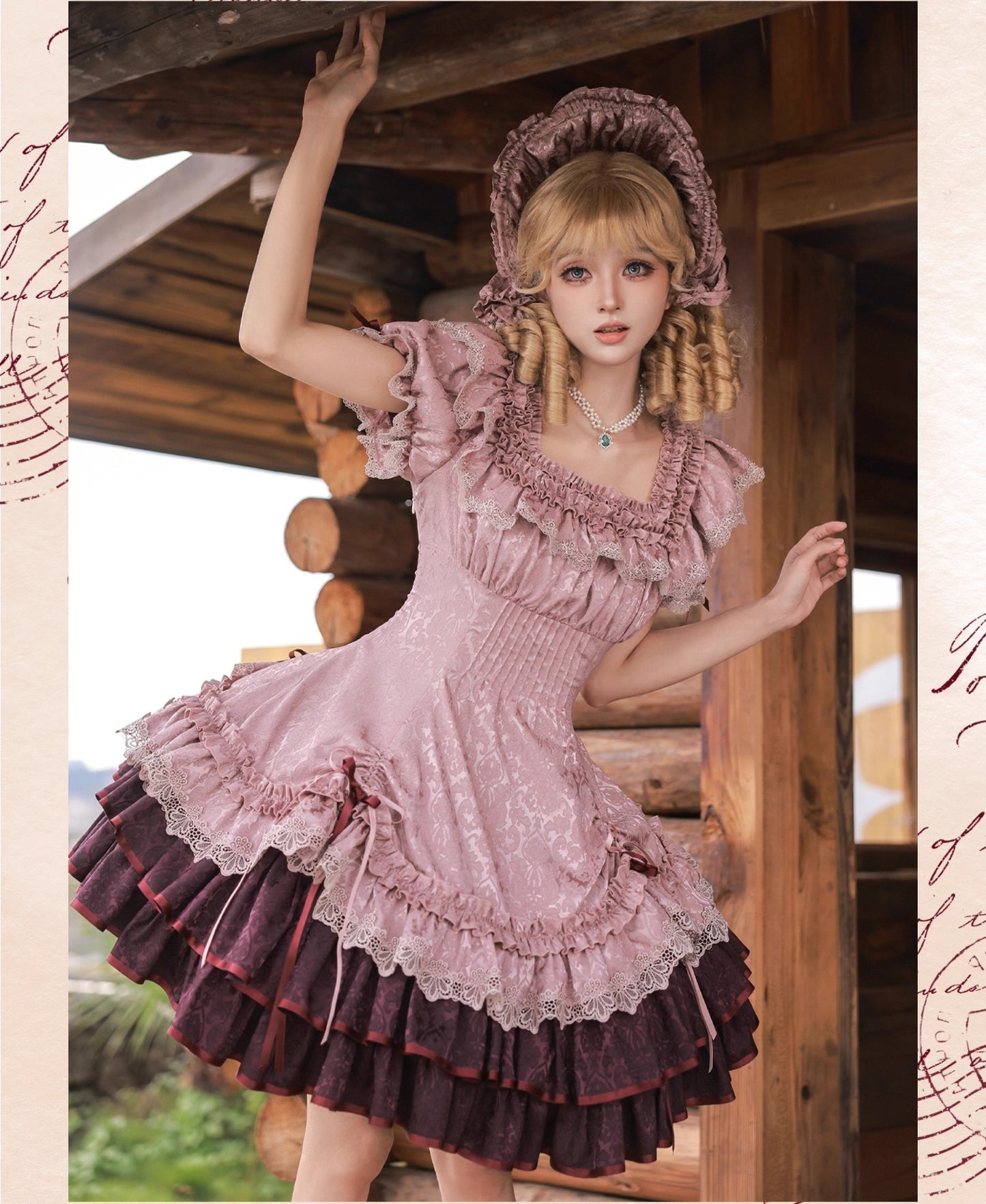 【受注予約~9/11】Old Rose ワンピース【夜泪百合】