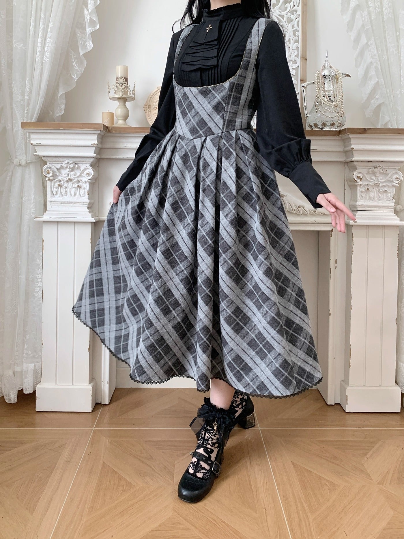 【受注予約~10/28】Bright Moon ジャンパースカート(チェック)【Little Dipper】