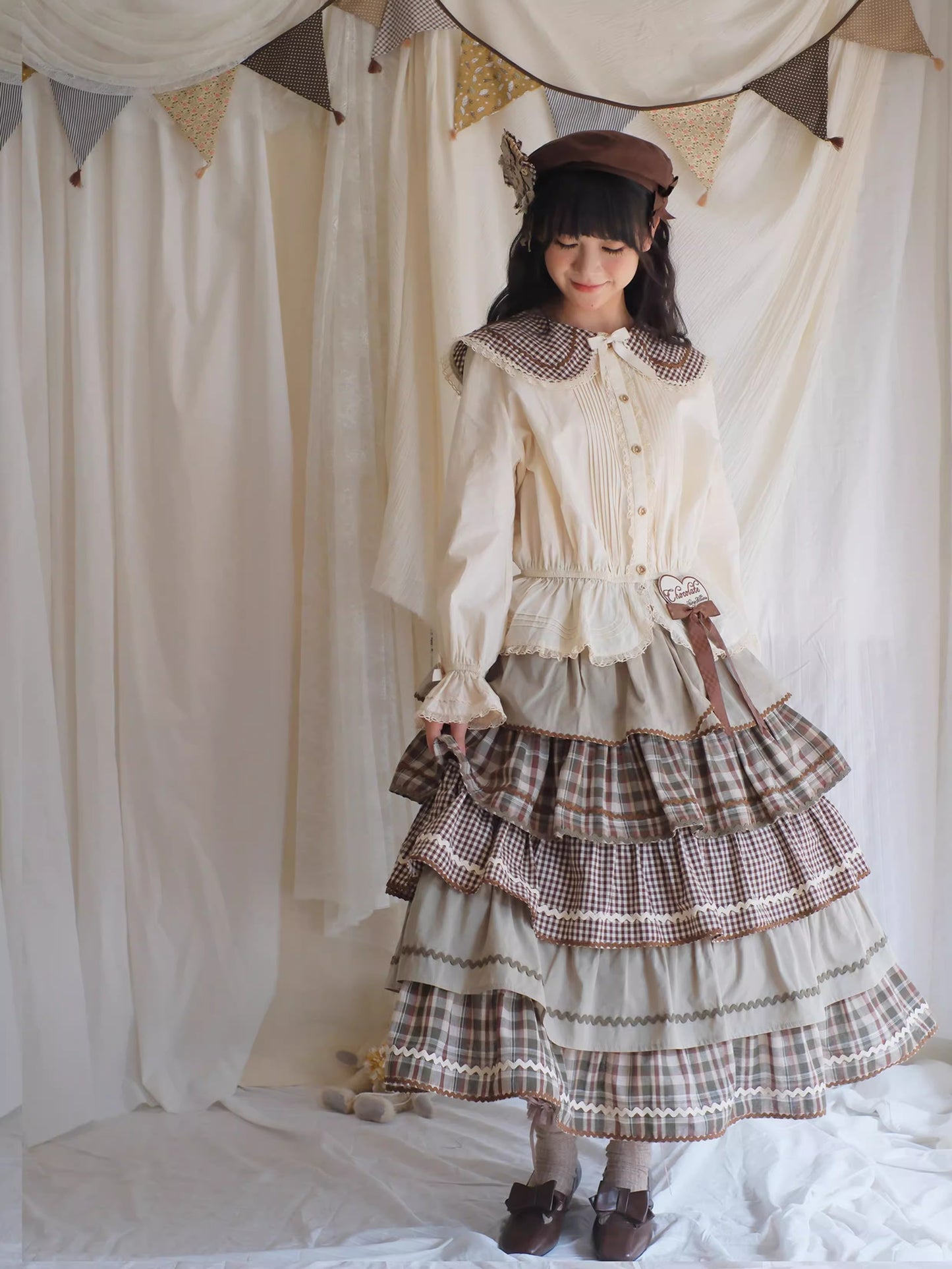 【受注予約~11/10】Bear Cake ワンピース・ブラウス【Stamp Albums】