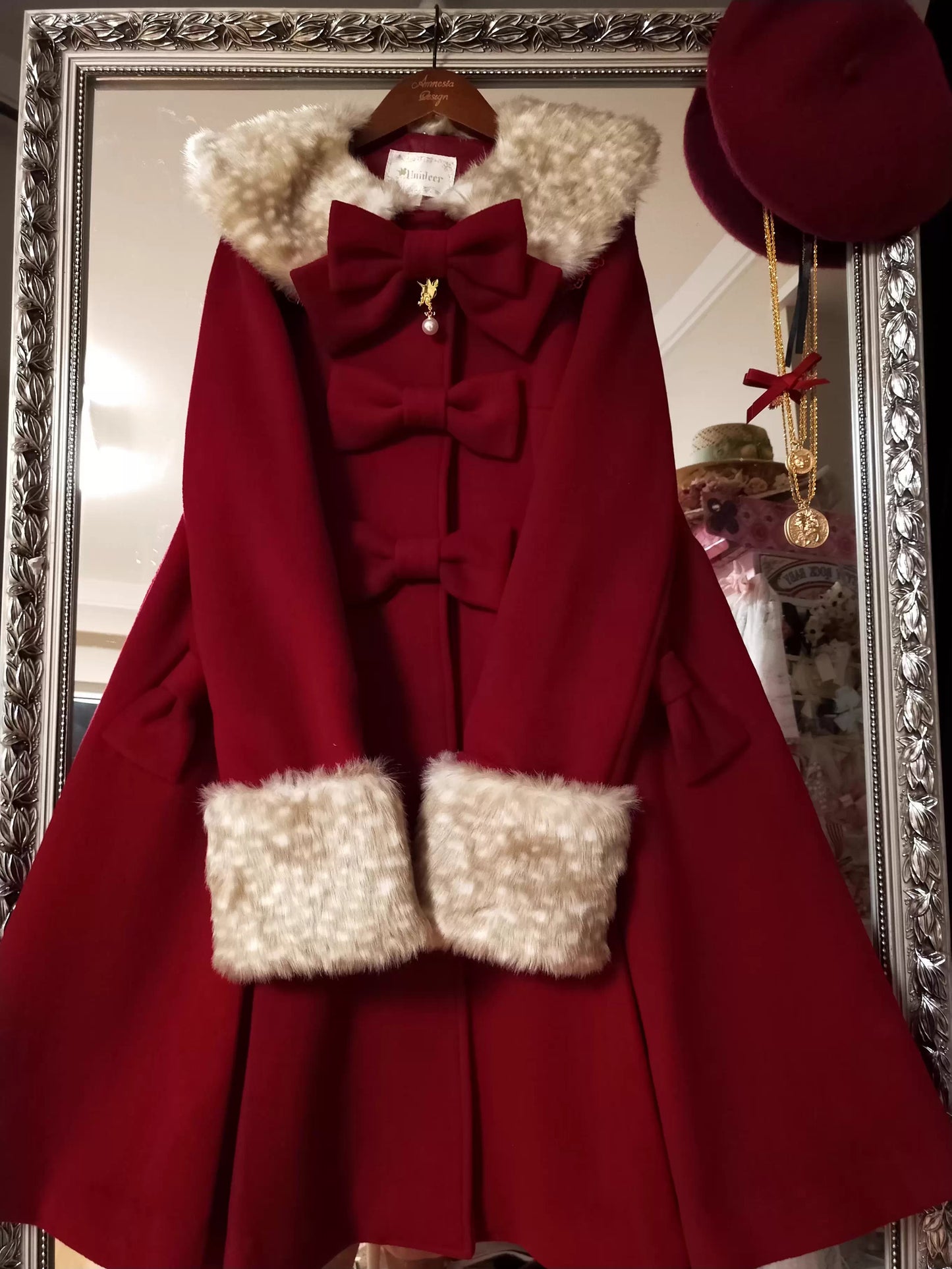 Aラインファーつきコート【Unideer】