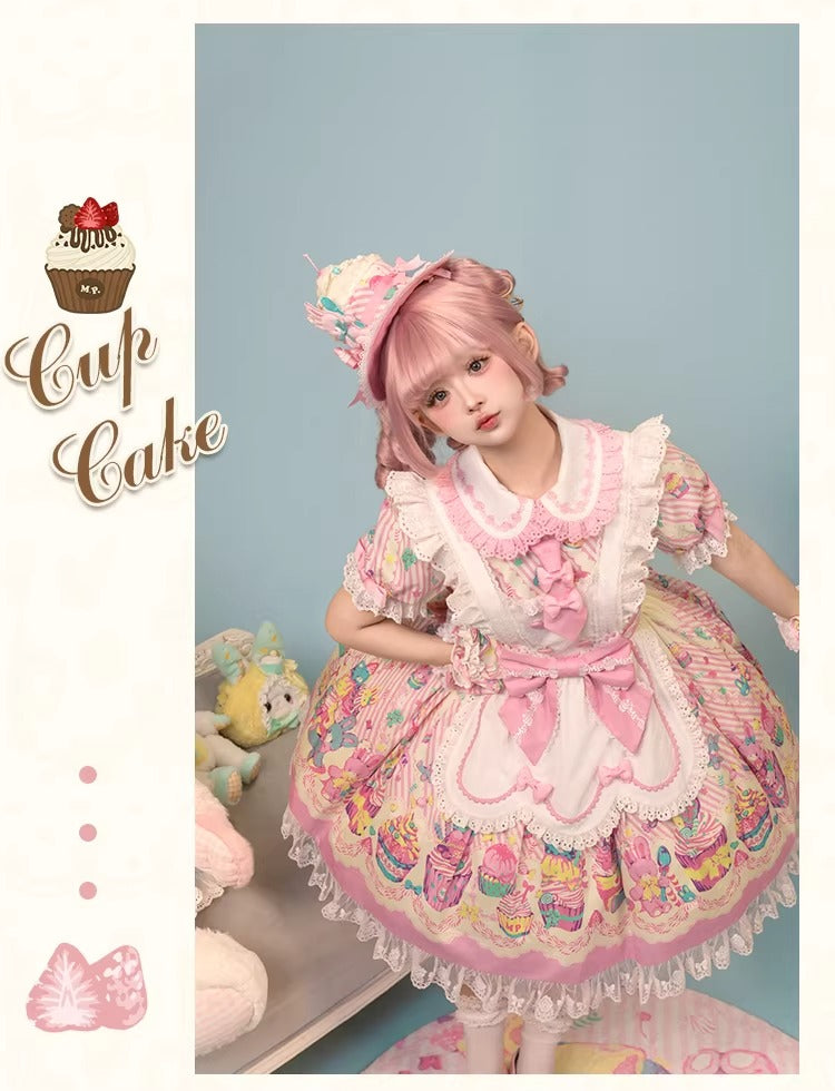 【受注予約~1/26】CupCakes ワンピース(プリントver.)【花与珍珠匣】