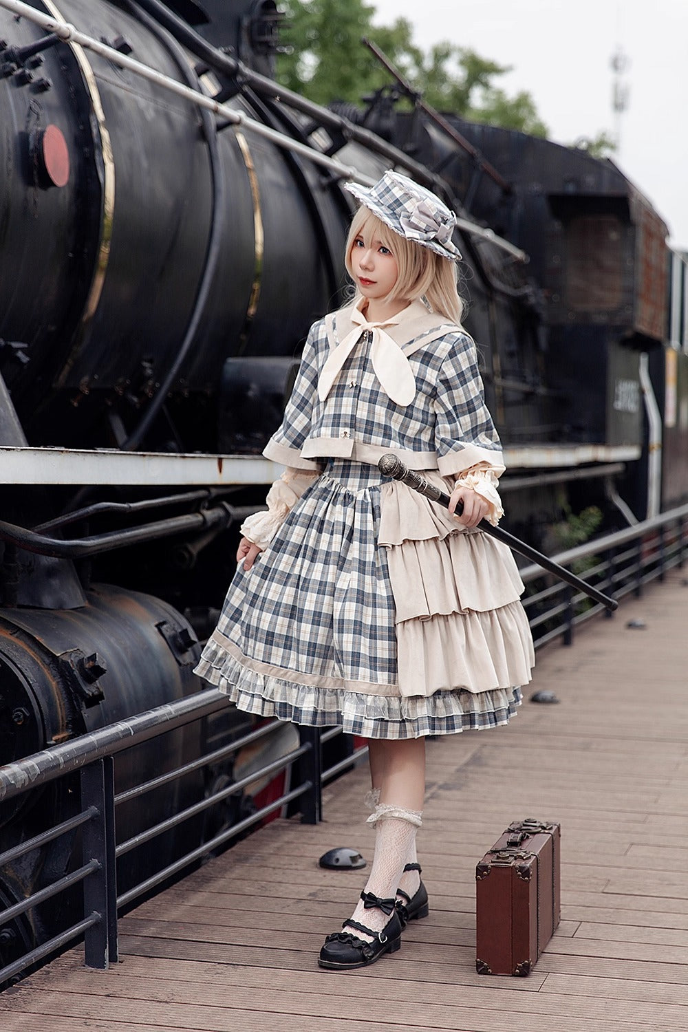 Morning Tune ケープ付きジャンパースカート【Infanta】