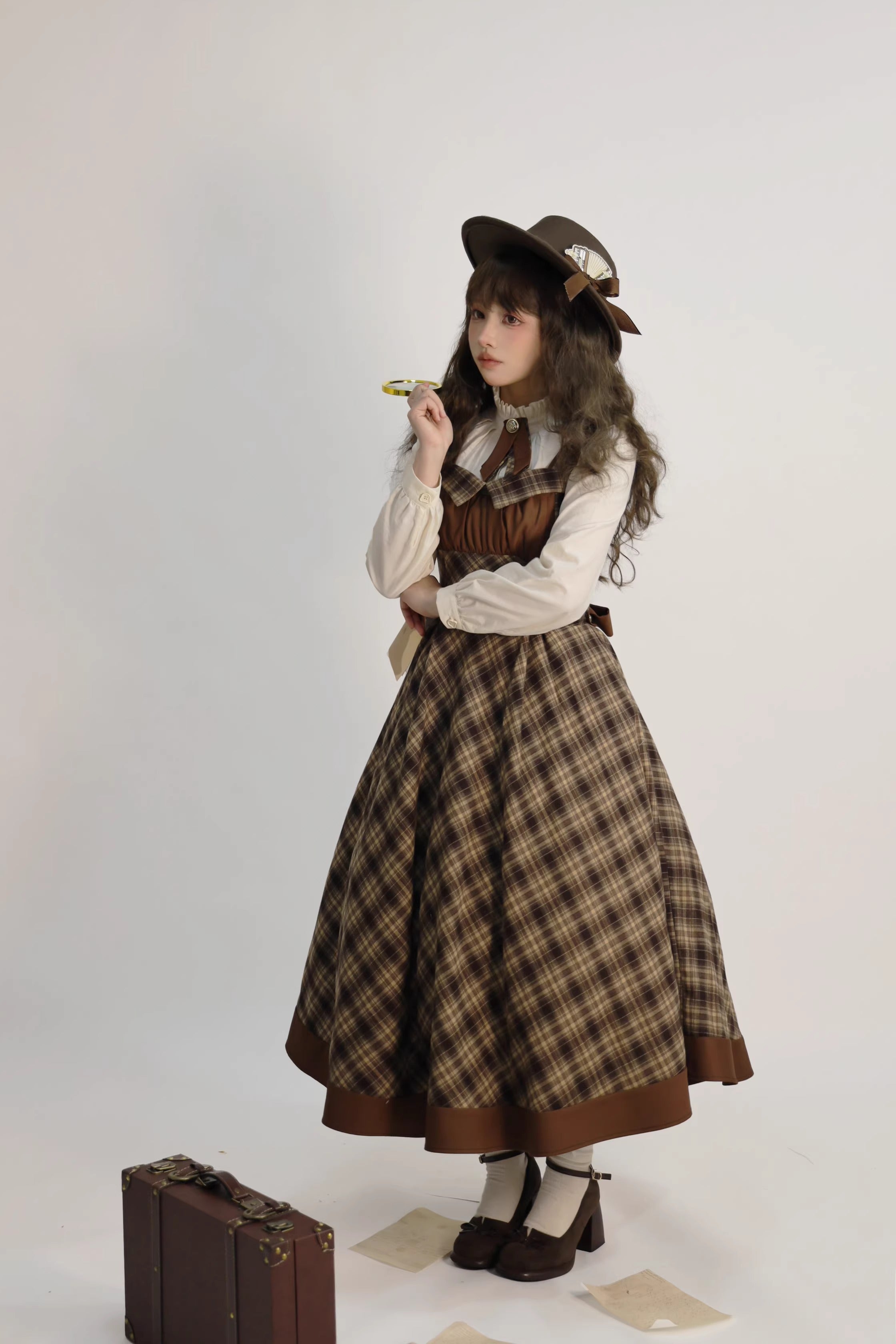 Vintage Clock ジャンパースカート(タイプ1)【Cyan】 – Epetice