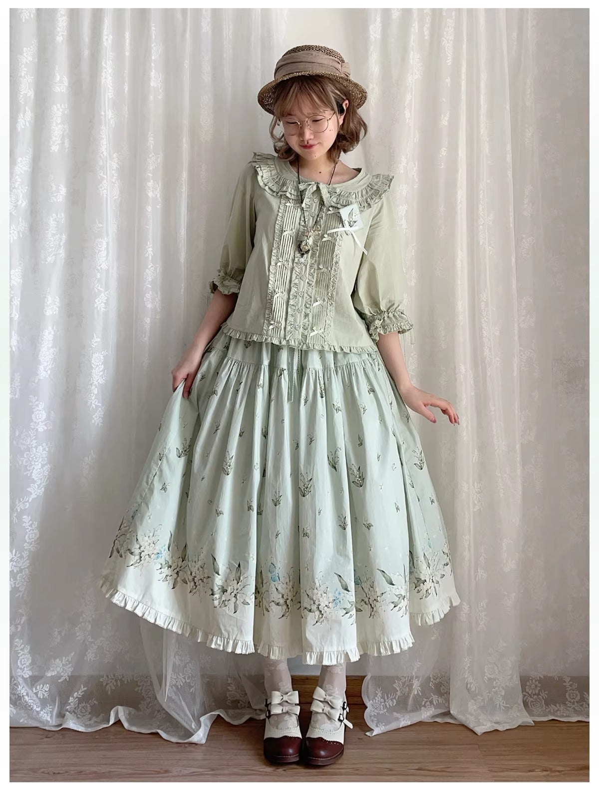 【受注予約~4/19】霧の鈴蘭 スカート【Spring Flower Language】