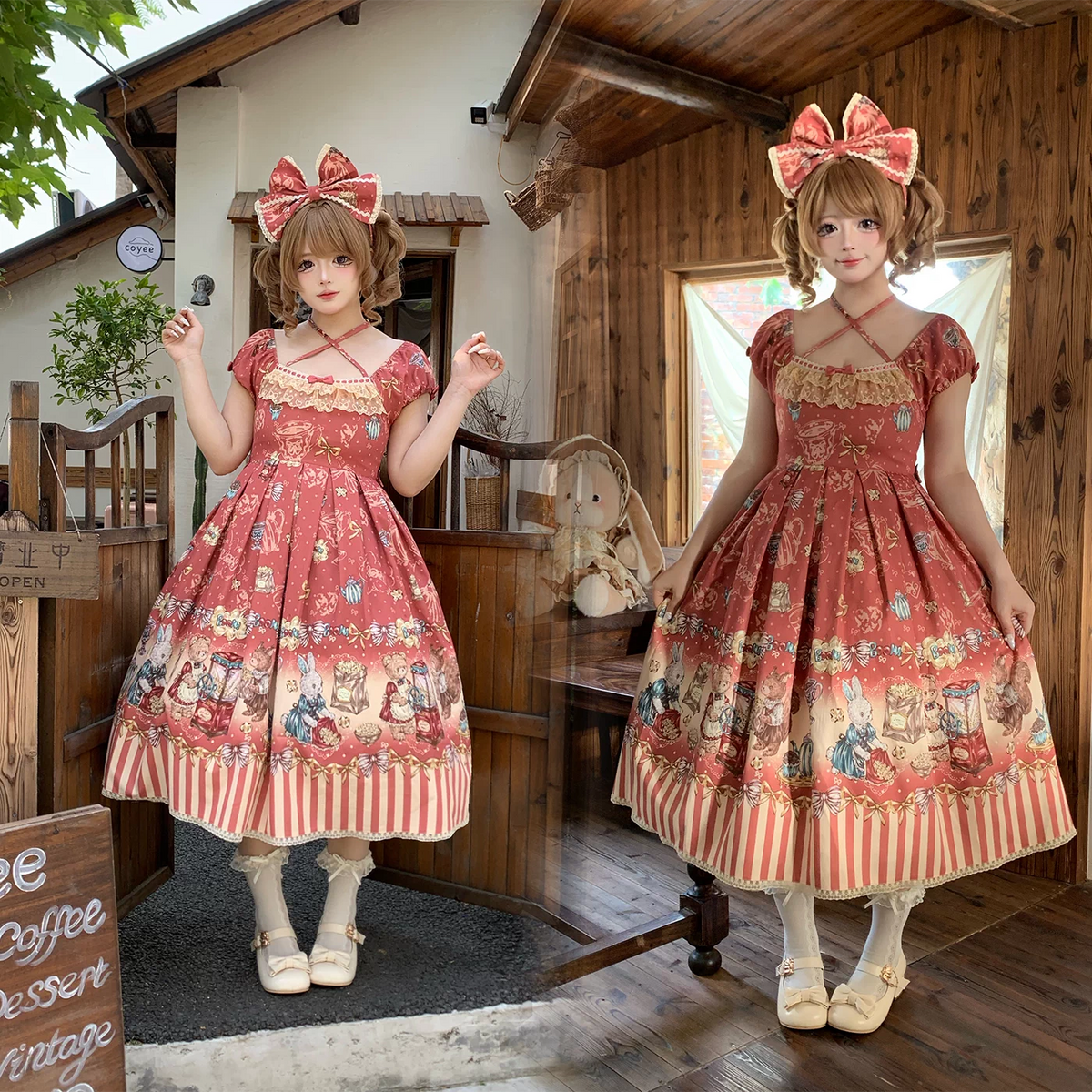 【受注予約~10/15】Popcorn Bear ワンピース【甜蜜夢境】