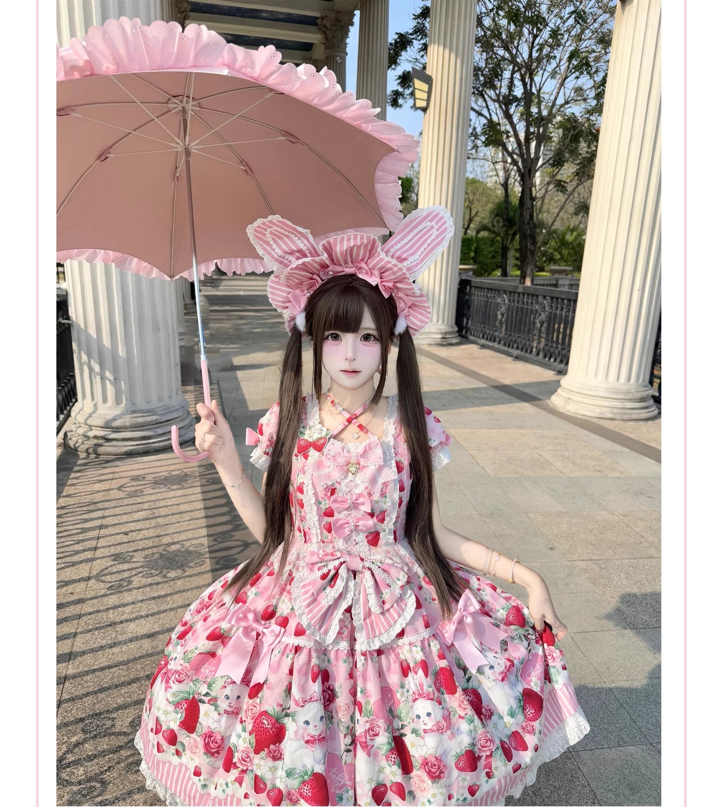 【受注予約~4/29】Strawberry Rabbit ワンピース・ジャンパースカート・トップス【Antique Doll】