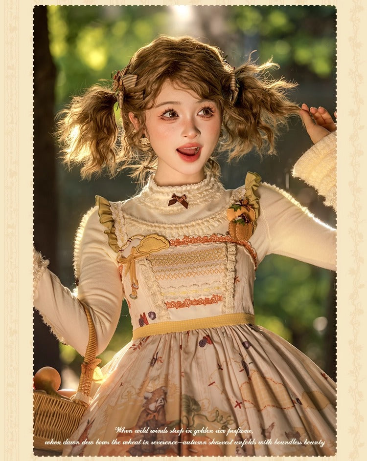 【受注予約~10/2】Autumn Harvest in the Hill ジャンパースカート【花与珍珠匣】