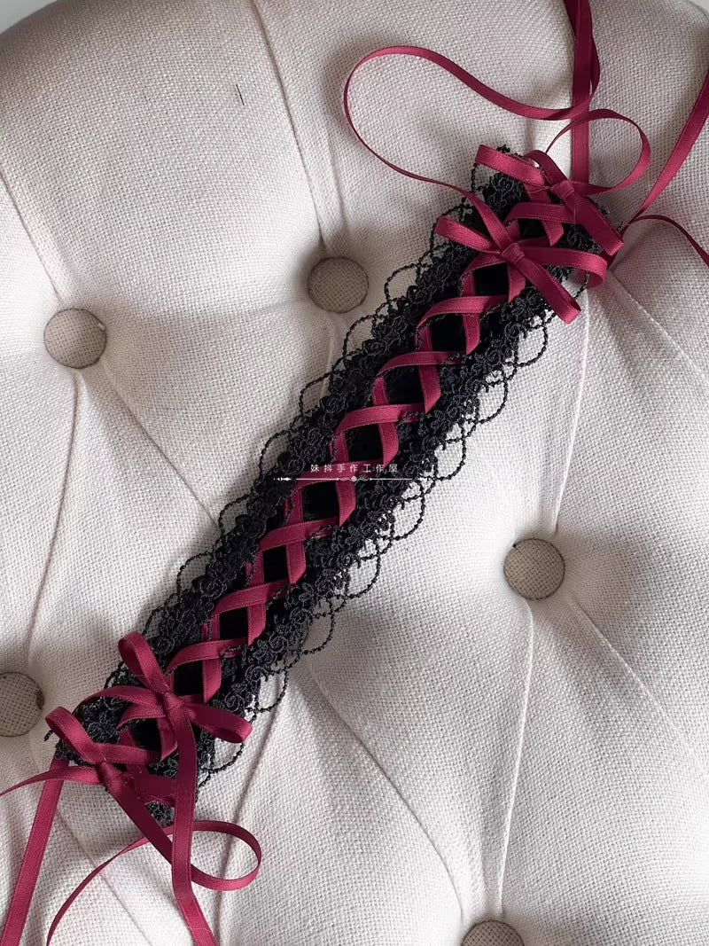 リボンテールヘッドドレス(ブラック)【妹抖手作工作屋】