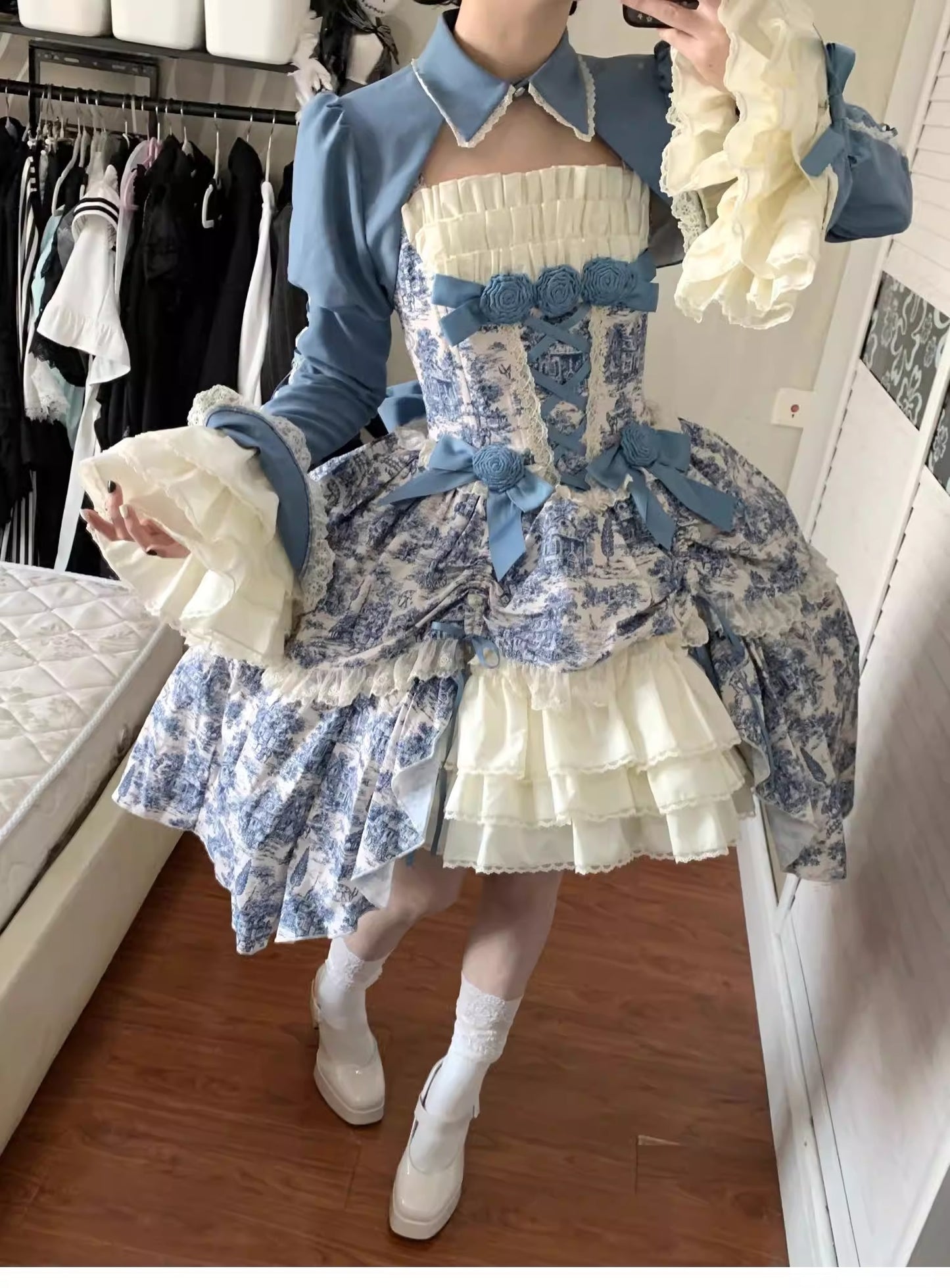 【受注予約~3/1】トワルドジュイ ボレロ付きジャンパースカートセット【小欣】