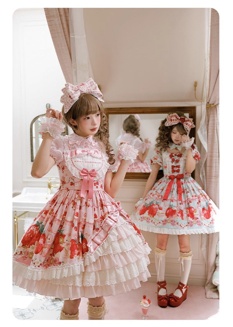 【受注予約~8/28】Strawberry momo Party ジャンパースカート【仲夏物語】