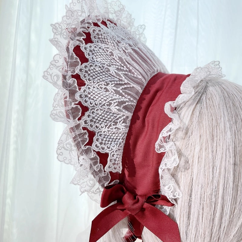 レースデコレーション ハーフボンネット【妹抖手作工作屋】