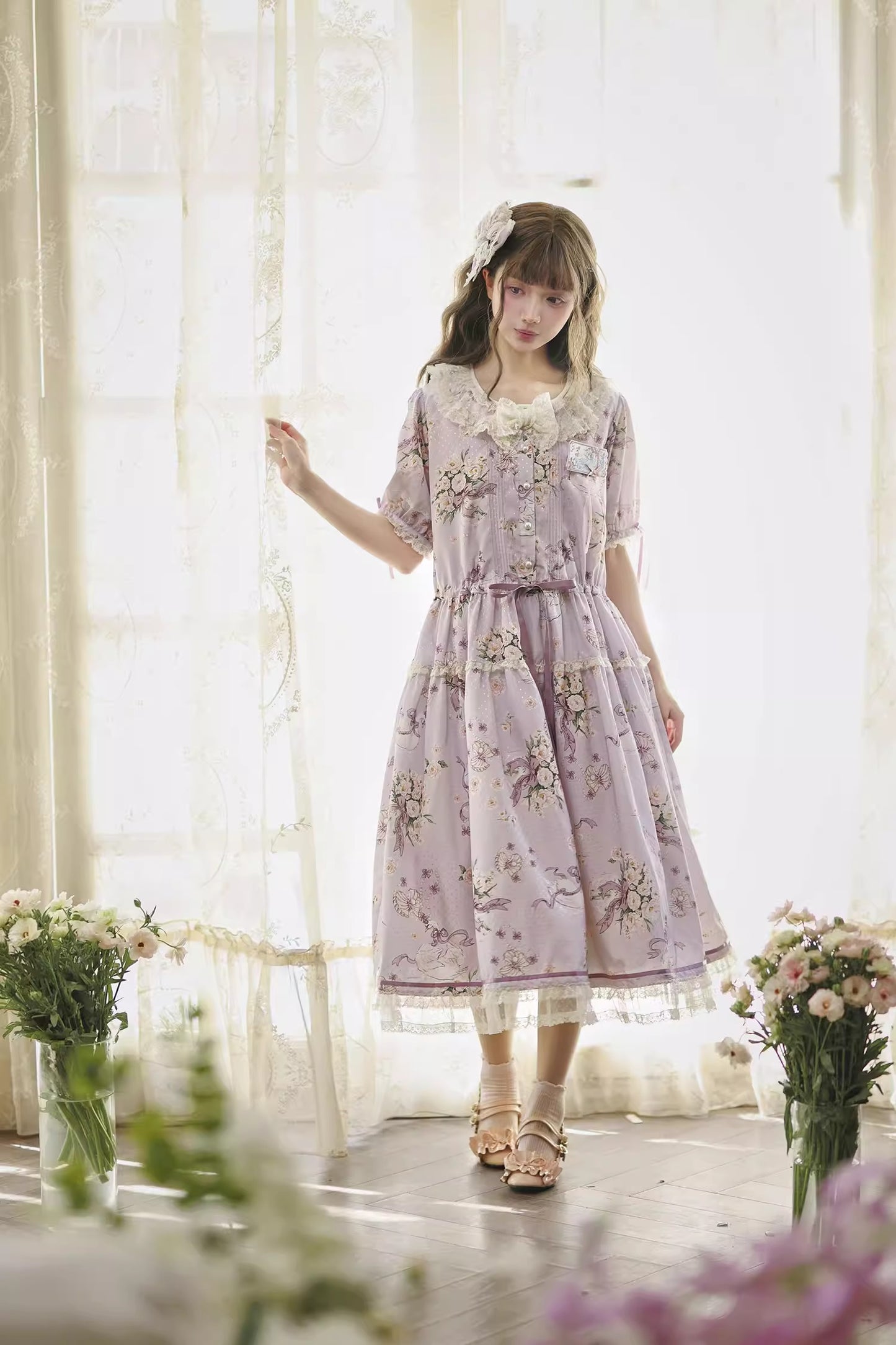 【受注予約~4/27】Camellia Swan ワンピース【Maple Sugar】