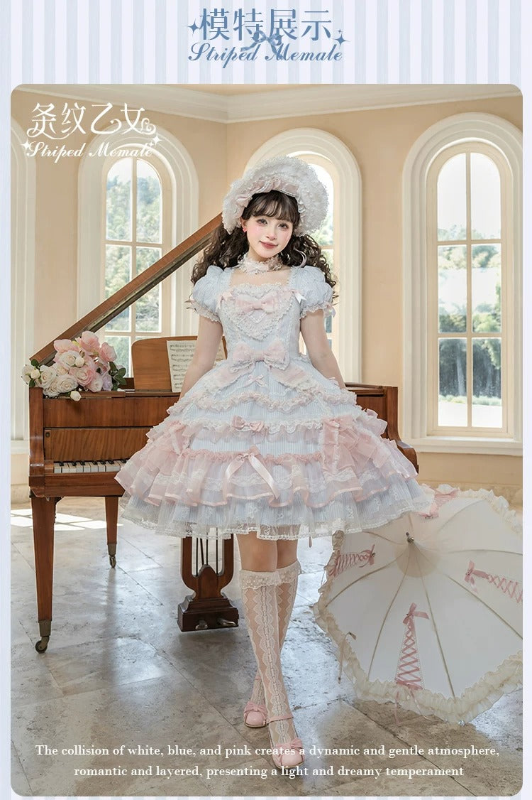 【受注予約~8/3】Striped Maiden ワンピース・ジャンパースカート・ブラウス【花与珍珠匣】