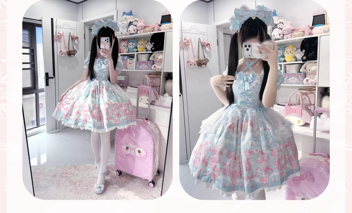 【受注予約~3/25】Cherry Parfait ワンピース・ジャンパースカート【芝士咩咩】