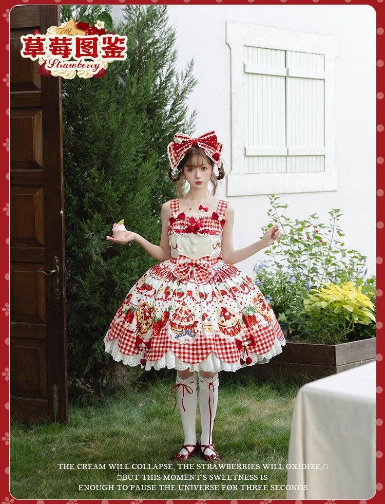 【受注予約~11/18】Strawberry Cake Illustration ジャンパースカート(タイプ2)【花与珍珠匣】