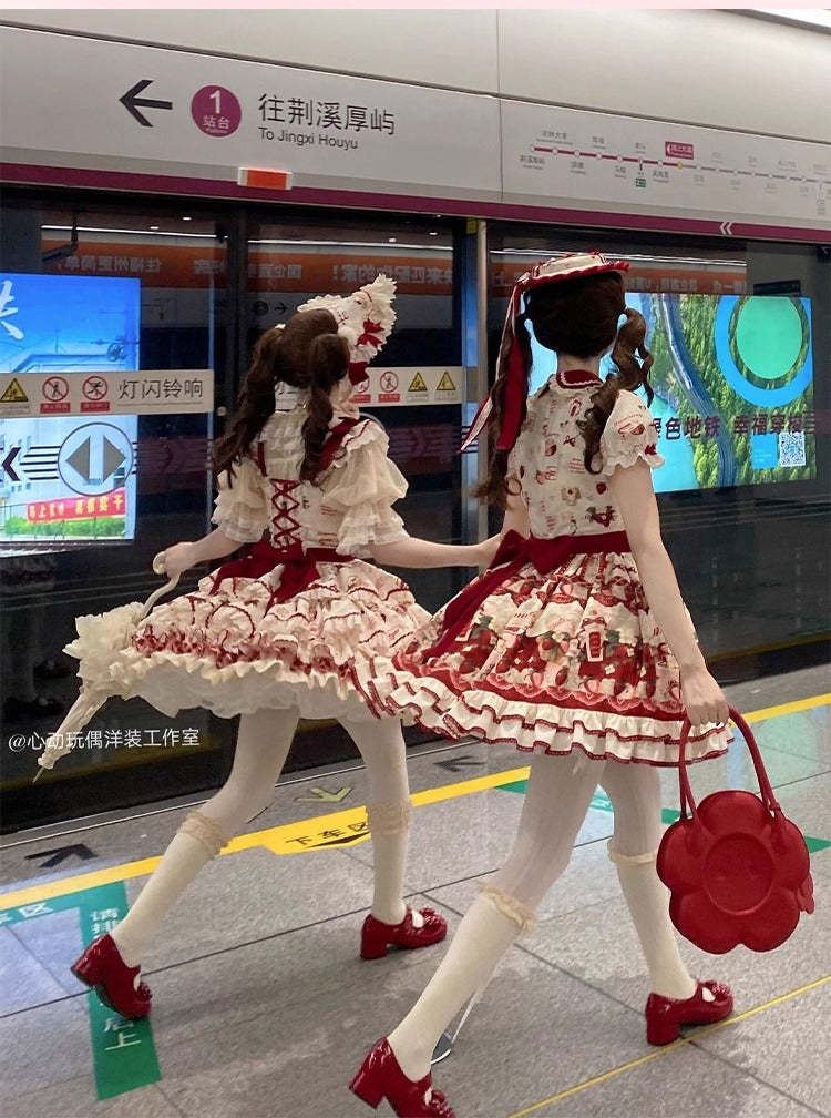 【受注予約~11/30】Strawberry Garden ワンピース・ジャンパースカート【心动玩偶】