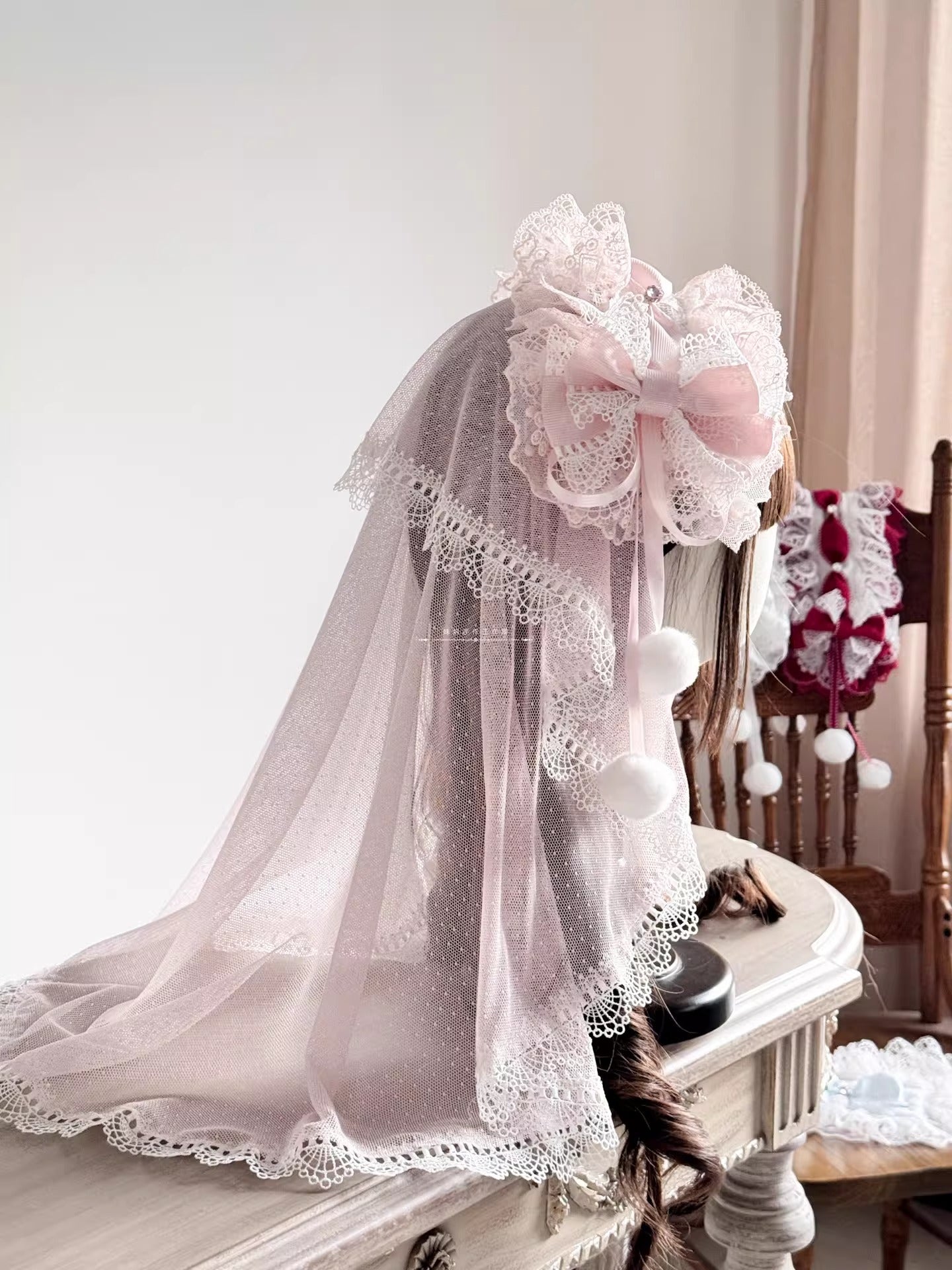 ヴェール付きSnow Drop ヘッドドレス【妹抖手作工作屋】