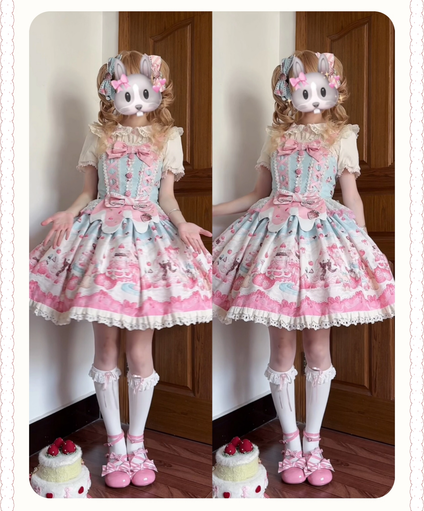 【受注予約~10/14】Sweetheart Berry Jar ジャンパースカート・サロペット【芝士咩咩】